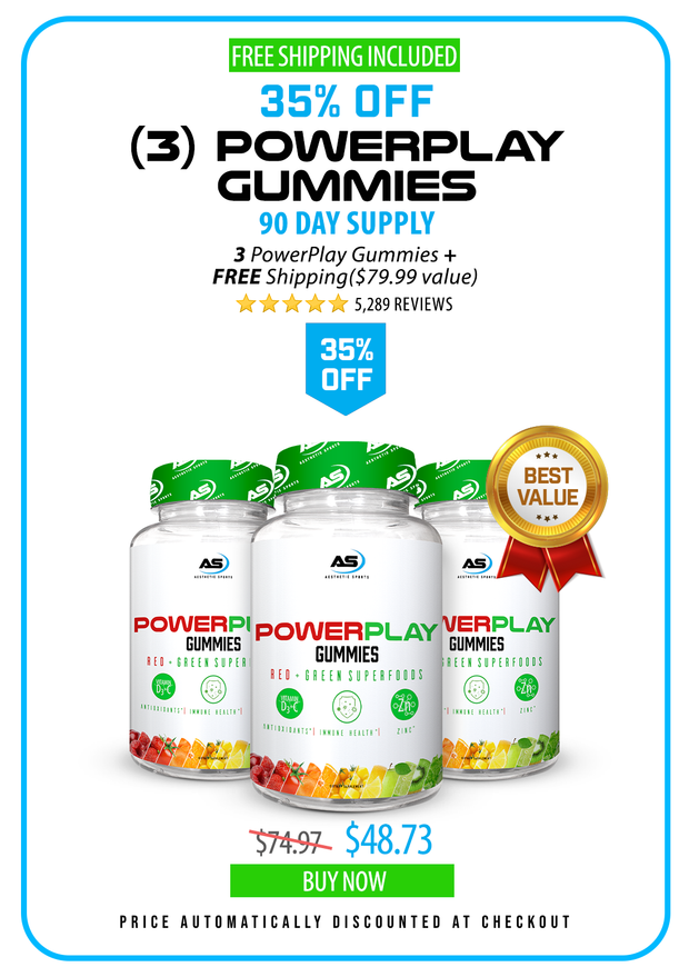 3 PowerPlay Gummies + FREE All Star Gummies (30% OFF)